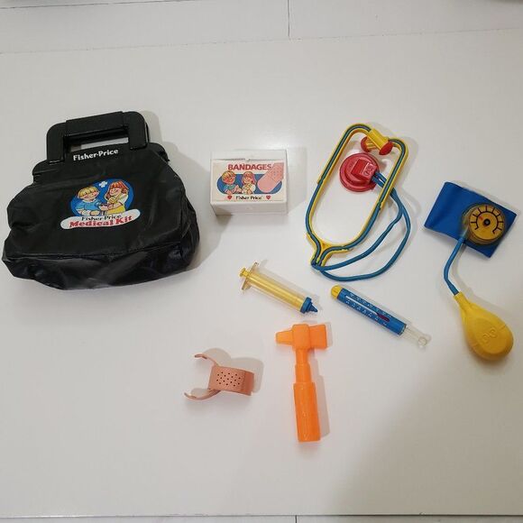Vintage 1987 Fisher-Price Medical Kit Toy Set - Picture 3 of 16